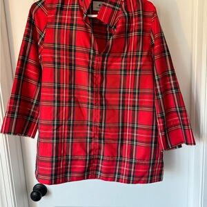 Tuckernuck plaid tartan top red M medium.